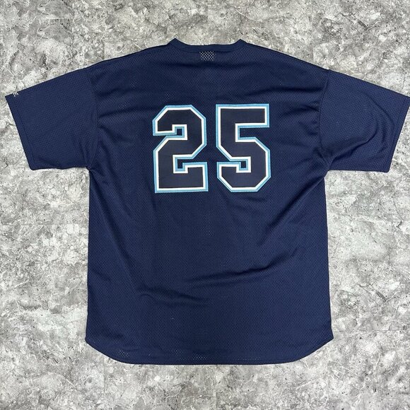 Vintage Tampa Bay Rays BP Pullover Jersey #25 MLB XXL Blue - Picture 2 of 6